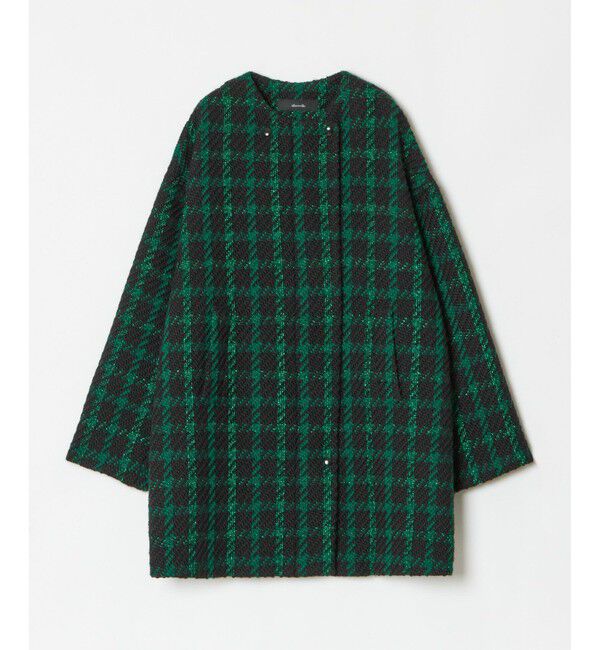 allureville「ジオリカチェックジップブルゾン」|ノーカラーコート|