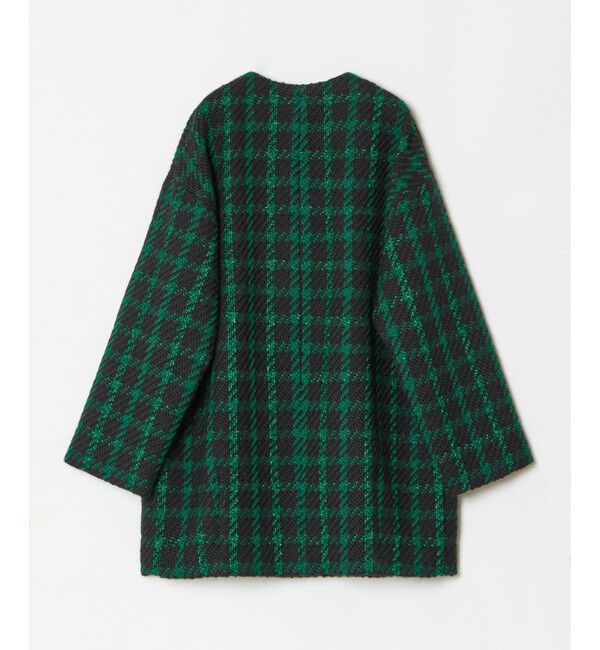 allureville「ジオリカチェックジップブルゾン」|ノーカラーコート|