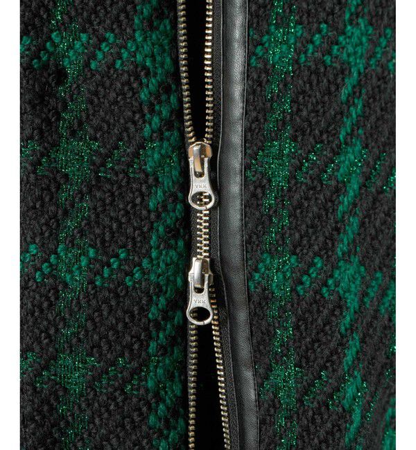 allureville「ジオリカチェックジップブルゾン」|ノーカラーコート|