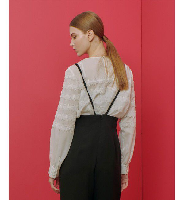 LOULOU WILLOUGHBY「【LOULOU WILLOUGHBY】ボーダーレースブラウス」|シャツ・ブラウス|