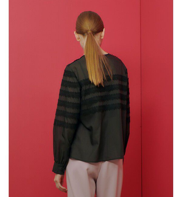 LOULOU WILLOUGHBY「【LOULOU WILLOUGHBY】ボーダーレースブラウス」|シャツ・ブラウス|
