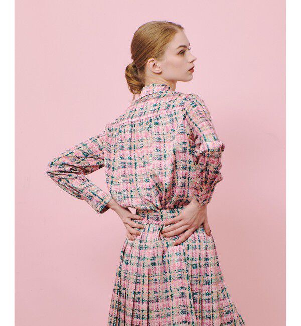 LOULOU WILLOUGHBY「【LOULOU WILLOUGHBY】チェックプリントボウタイブラウス」|シャツ・ブラウス|