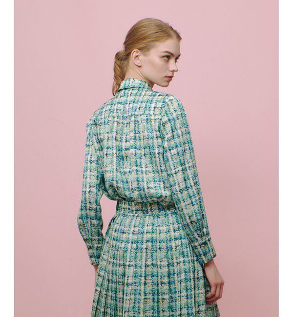 LOULOU WILLOUGHBY「【LOULOU WILLOUGHBY】チェックプリントボウタイブラウス」|シャツ・ブラウス|