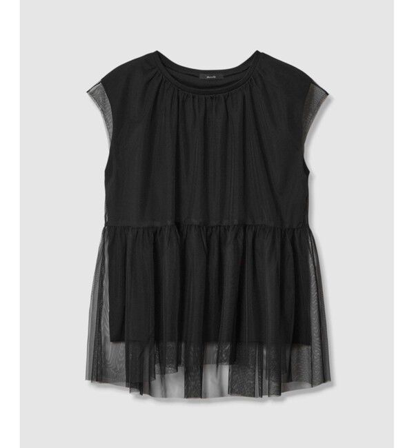 allureville「チュールドッキングイレヘムプルオーバー」|Tシャツ・カットソー|ブラック