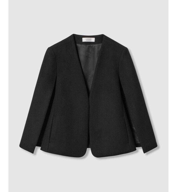 LOULOU WILLOUGHBY「【LOULOU WILLOUGHBY】ビーバーケープジャケット」|ノーカラージャケット|