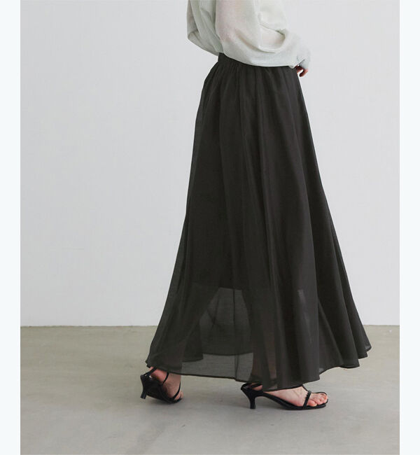 titivate「シアータックギャザースカート」|スカート|ブラック