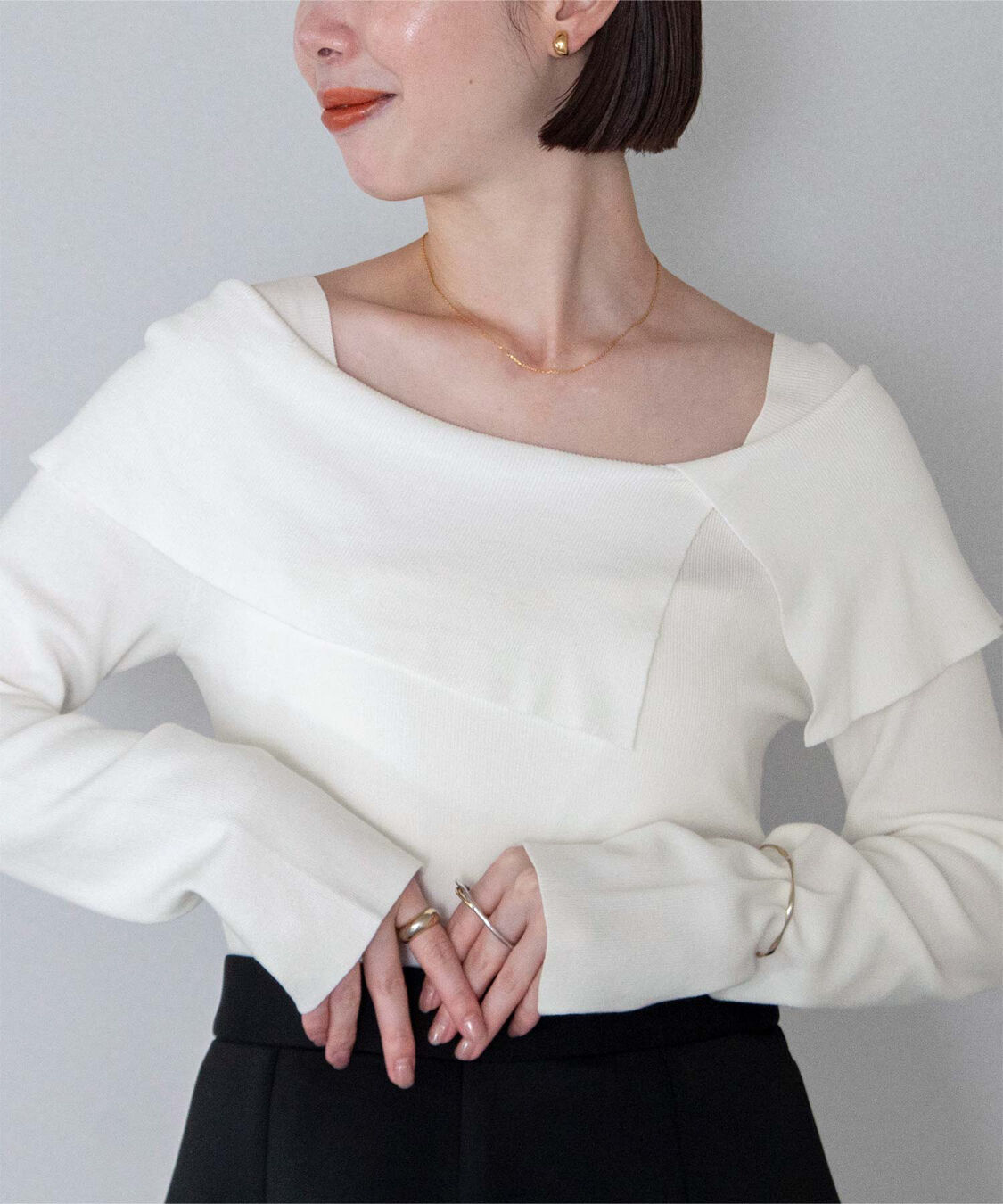 ur's「ケープデザインニット」|ニット・セーター|ホワイト