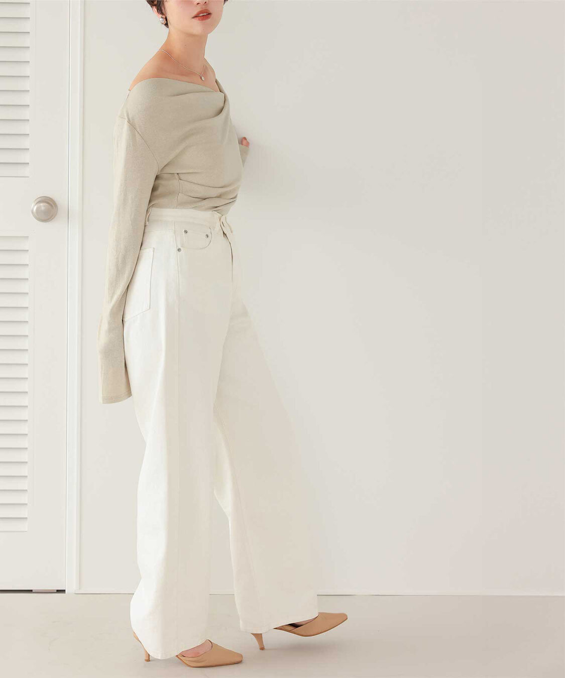 titivate「オフショルダーロングスリーブTシャツ」|Tシャツ・カットソー|