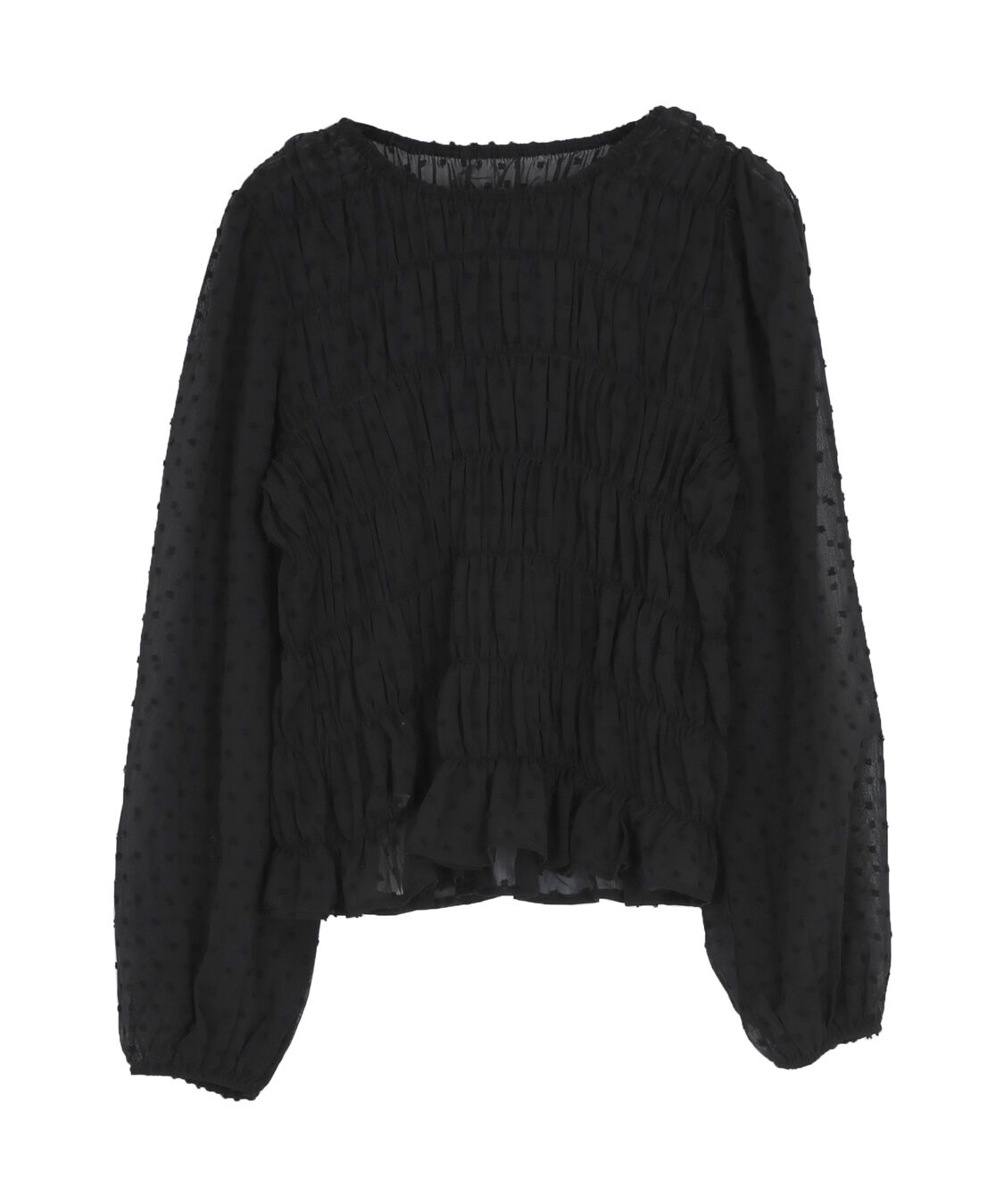 titivate「シアー楊柳ぽこぽこシャーリングトップス」|シャツ・ブラウス|