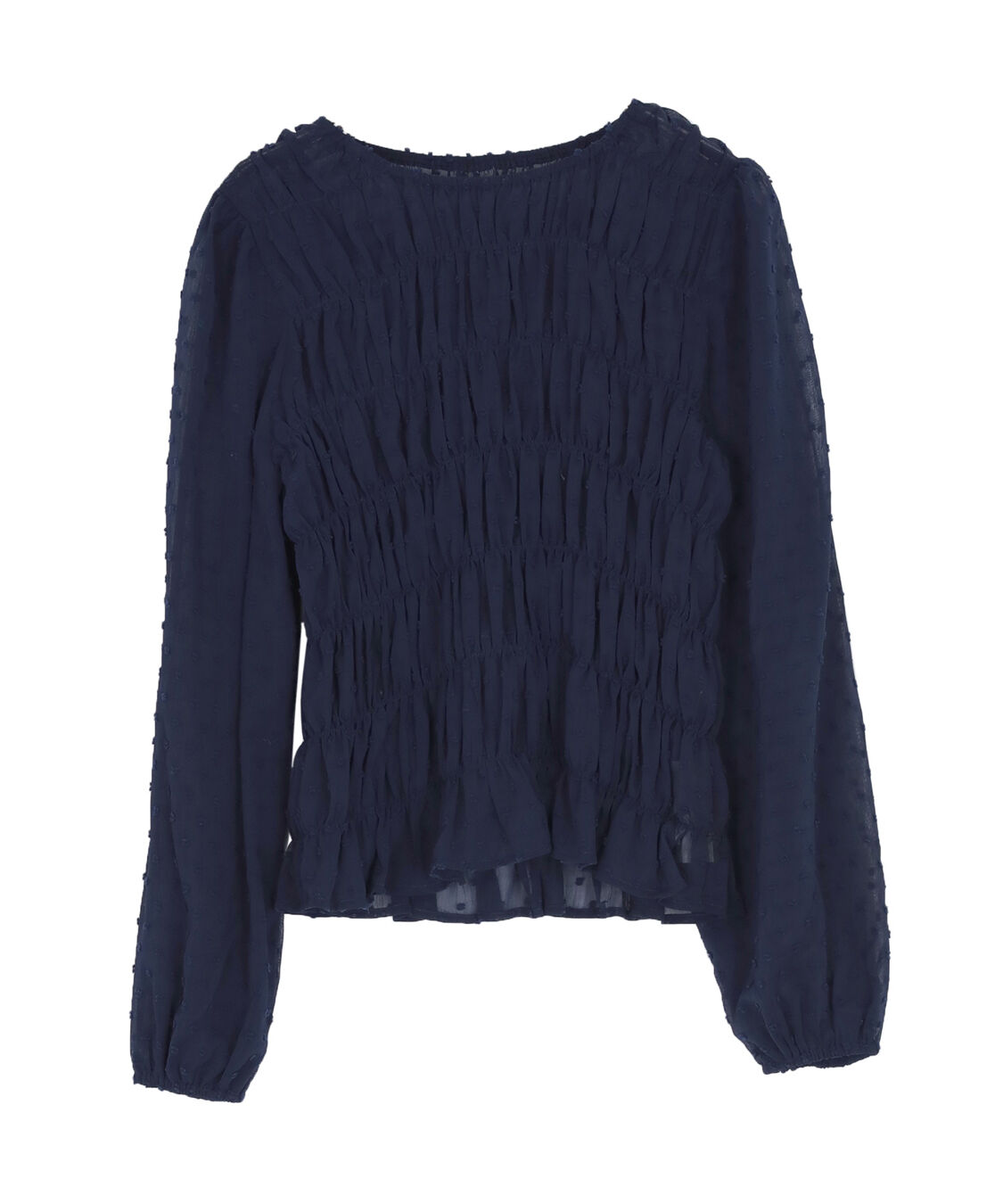 titivate「シアー楊柳ぽこぽこシャーリングトップス」|シャツ・ブラウス|