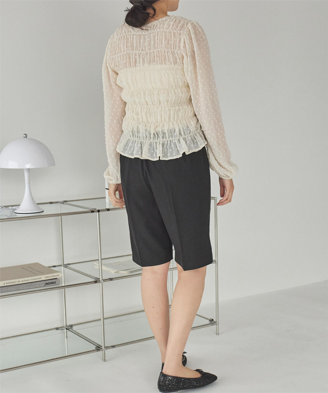 titivate「シアー楊柳ぽこぽこシャーリングトップス」|シャツ・ブラウス|