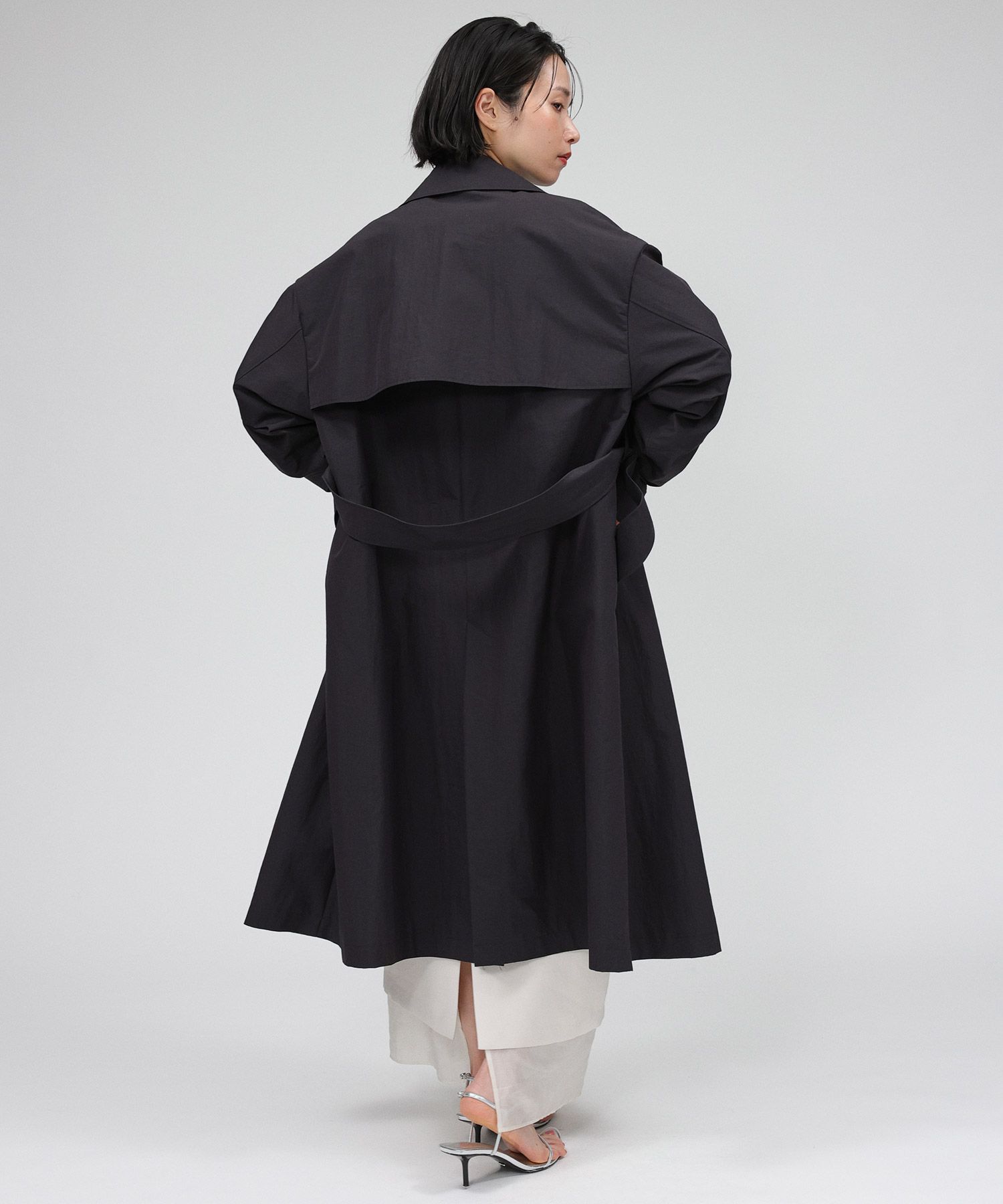 BABYLONE「コットンナイロンロングトレンチ」|トレンチコート|