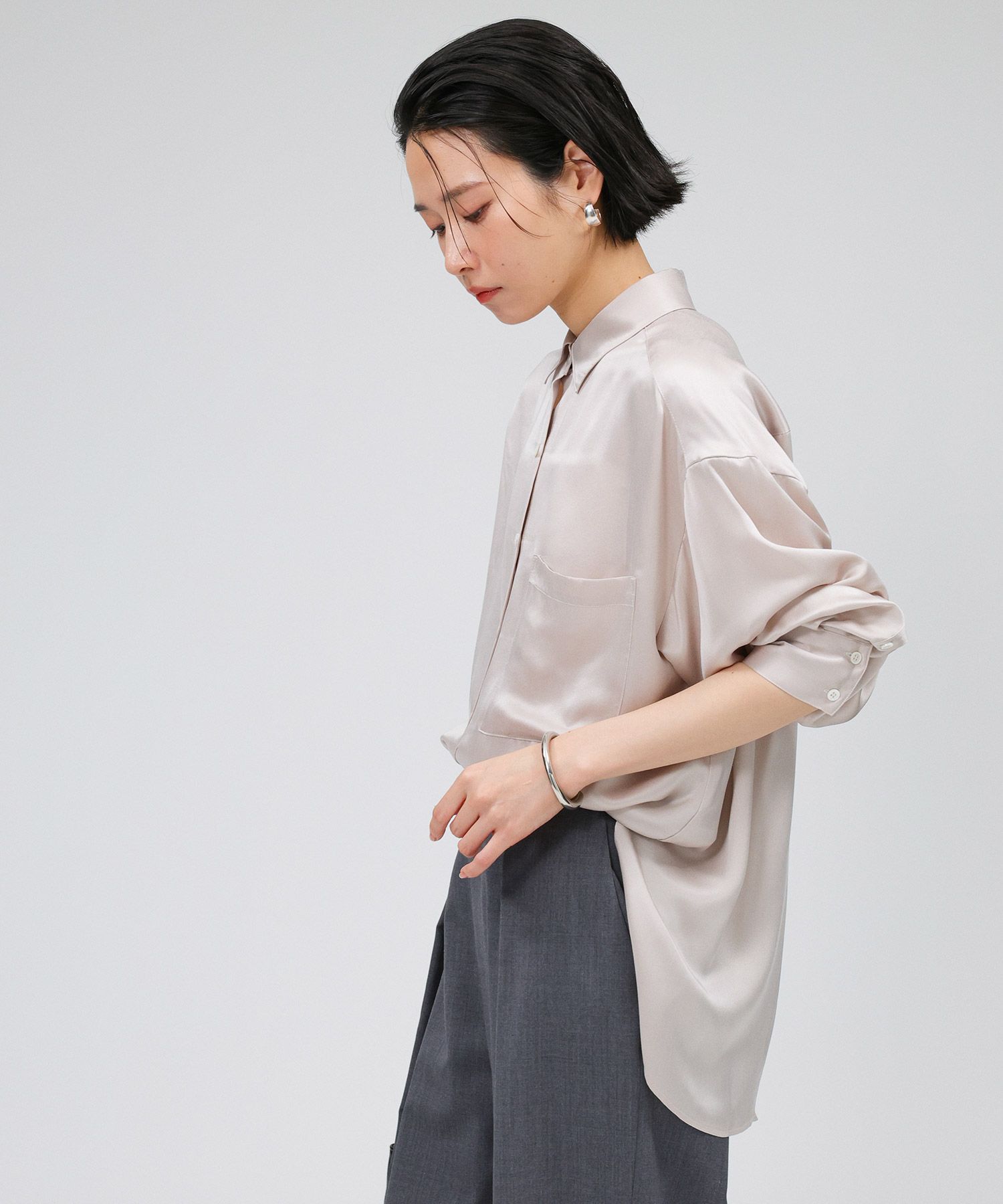 BABYLONE「ウォッシャブルシルクレーヨンシャツ」|シャツ・ブラウス|