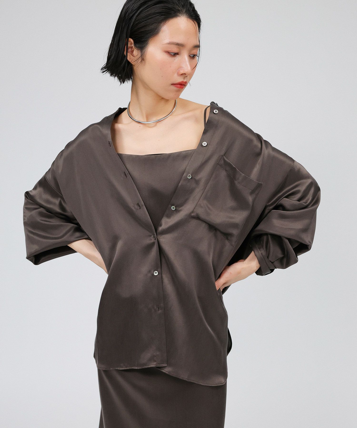 BABYLONE「ウォッシャブルシルクレーヨンシャツ」|シャツ・ブラウス|