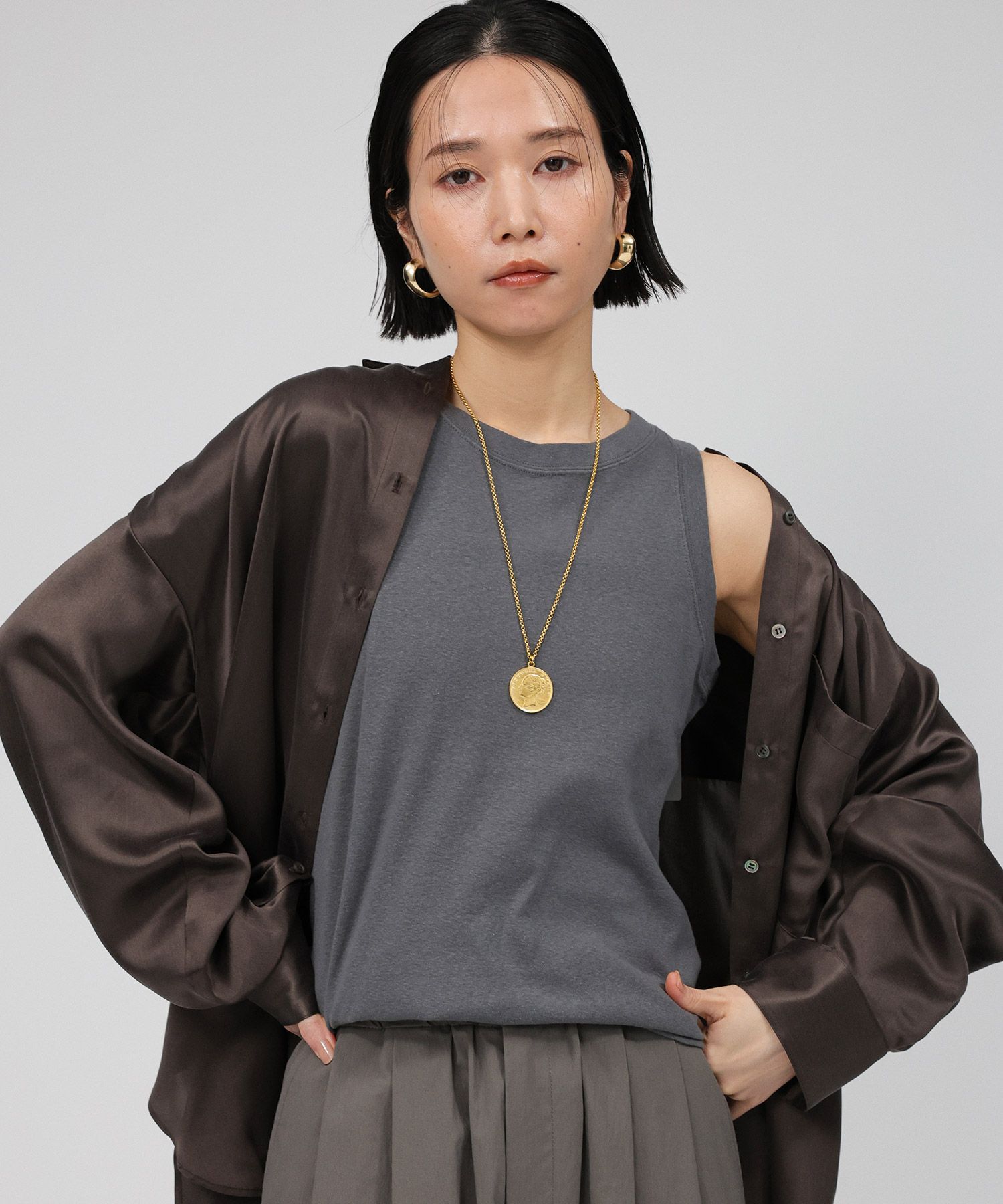 BABYLONE「ウォッシャブルシルクレーヨンシャツ」|シャツ・ブラウス|