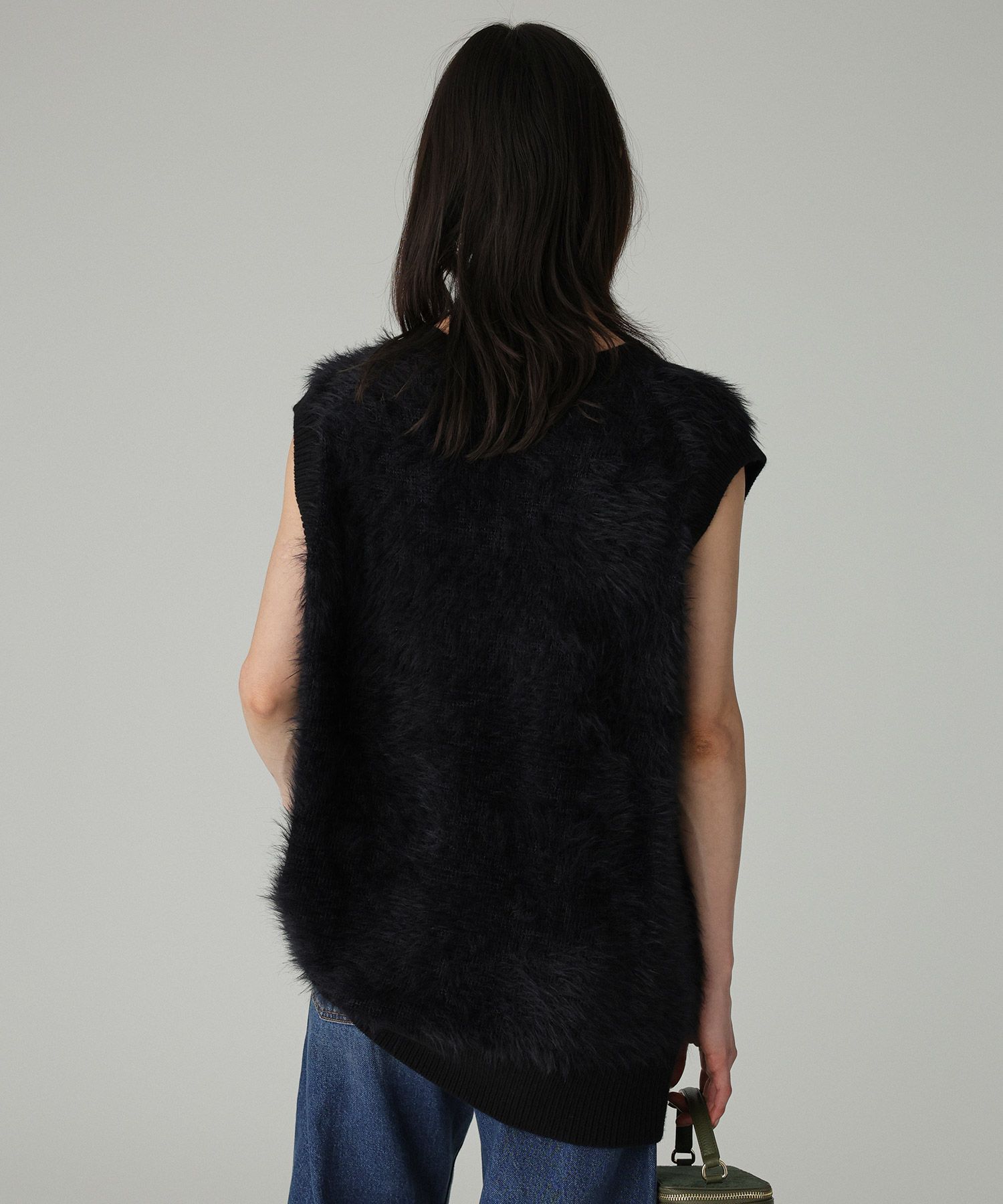 BABYLONE「ロングシャギーベスト」|ニット・セーター|