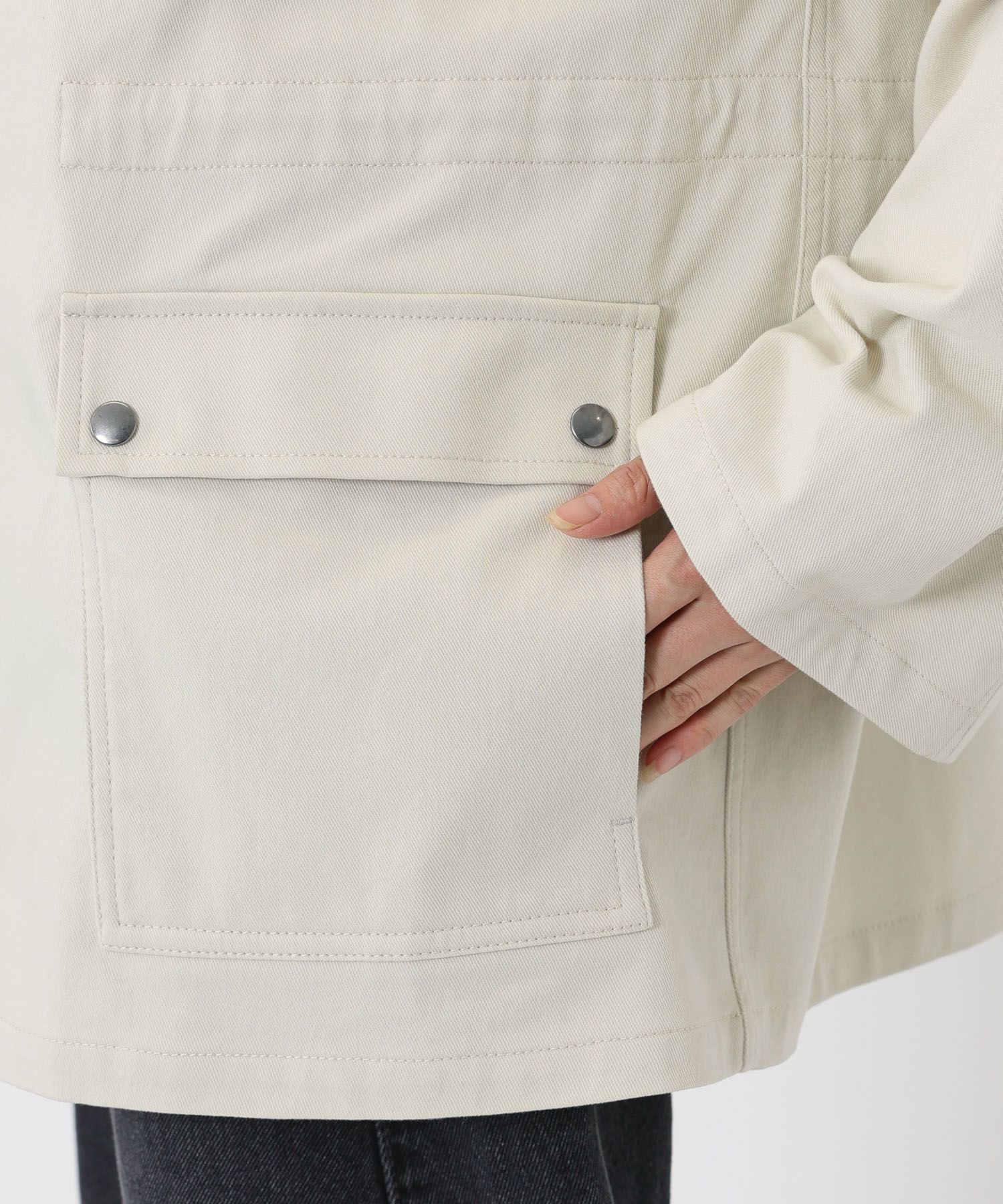 BABYLONE「コットンカルゼバイカラーブルゾン」|ブルゾン・スタジャン|