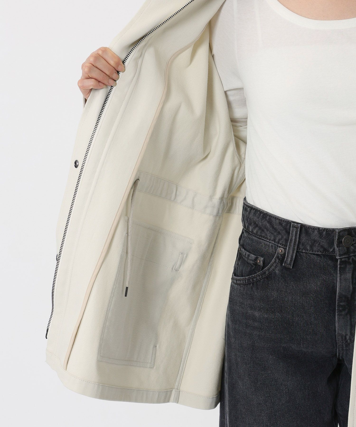 BABYLONE「コットンカルゼバイカラーブルゾン」|ブルゾン・スタジャン|