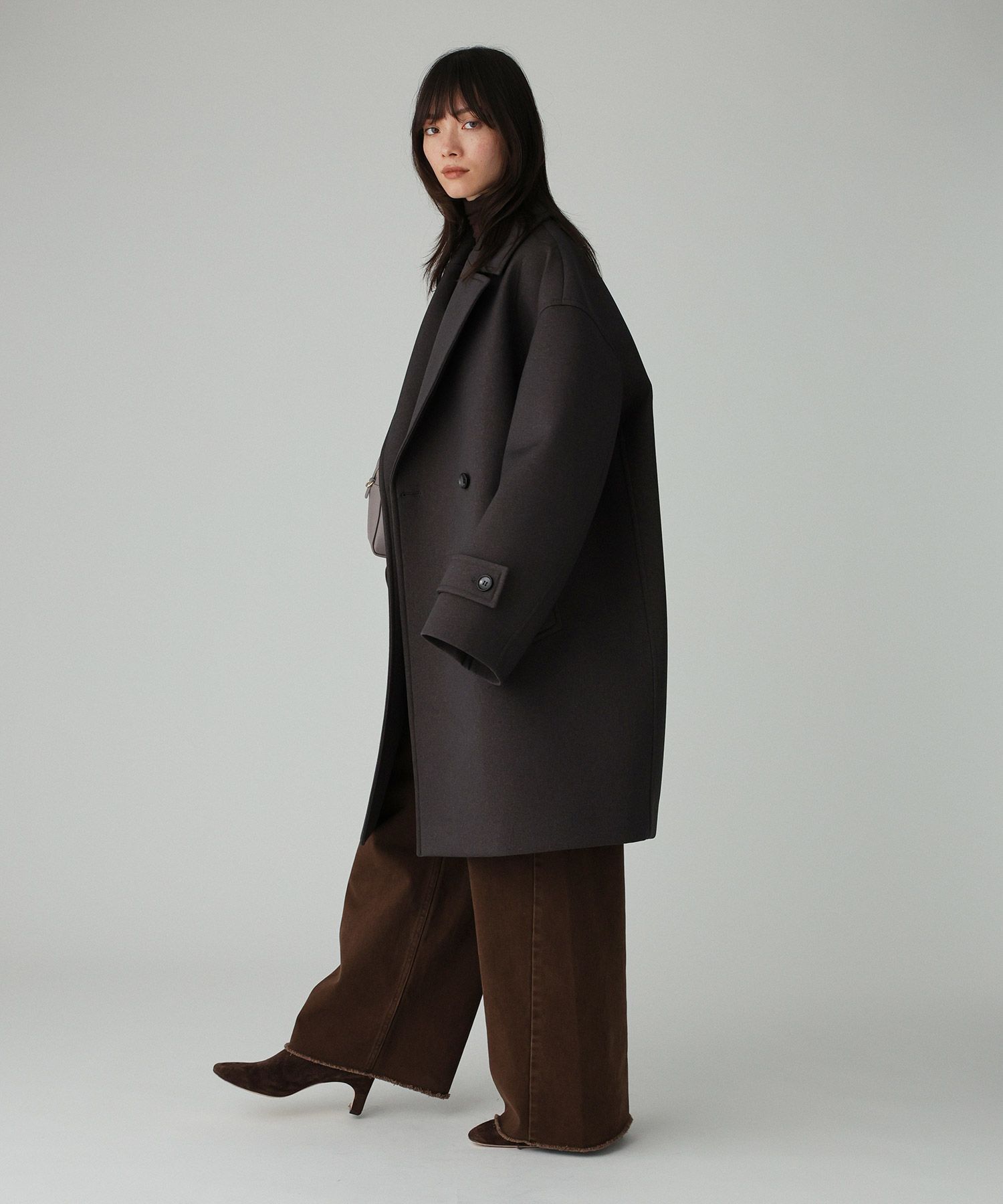 BABYLONE「ボンディングジャケットコート」|ピーコート|