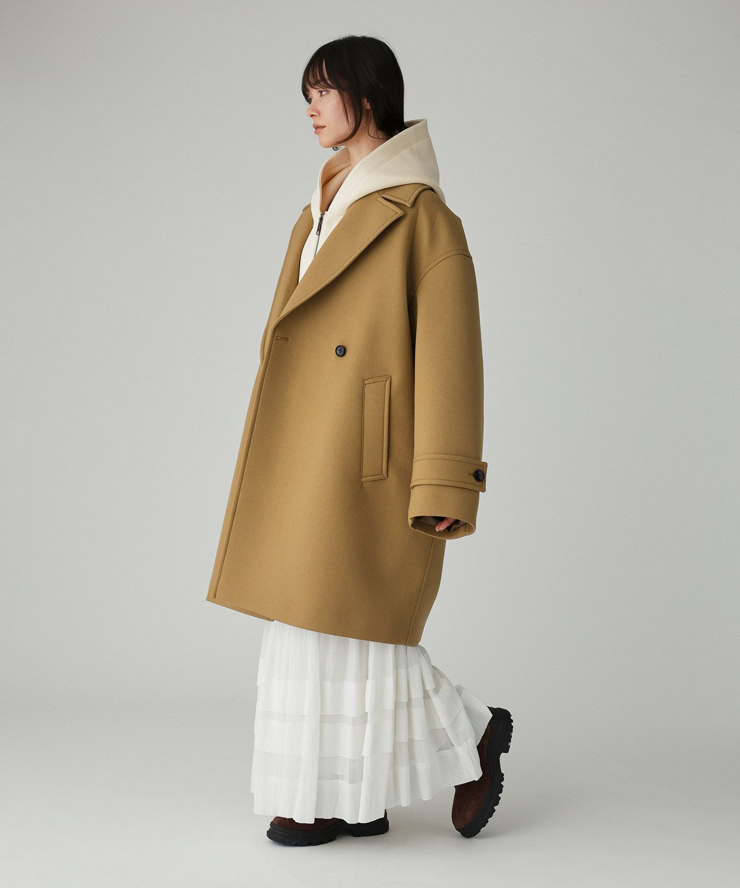 BABYLONE「ボンディングジャケットコート」|ピーコート|