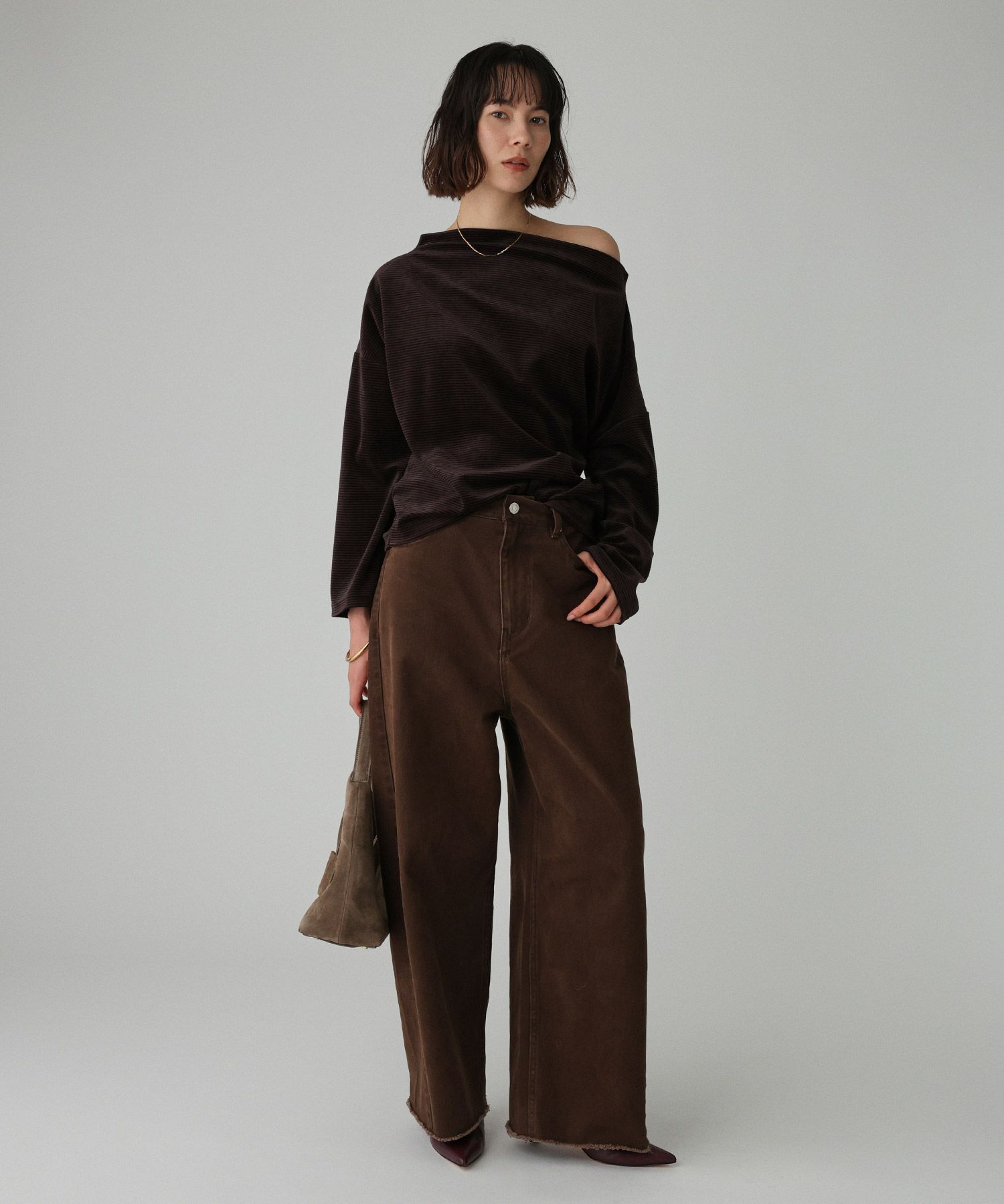 BABYLONE「【洗濯可】ベロアドレーププルオーバー」|Tシャツ・カットソー|