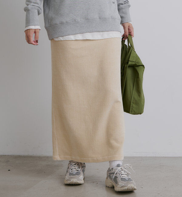  「【低身長・高身長対応】ストレッチコールスカート」|スカート|