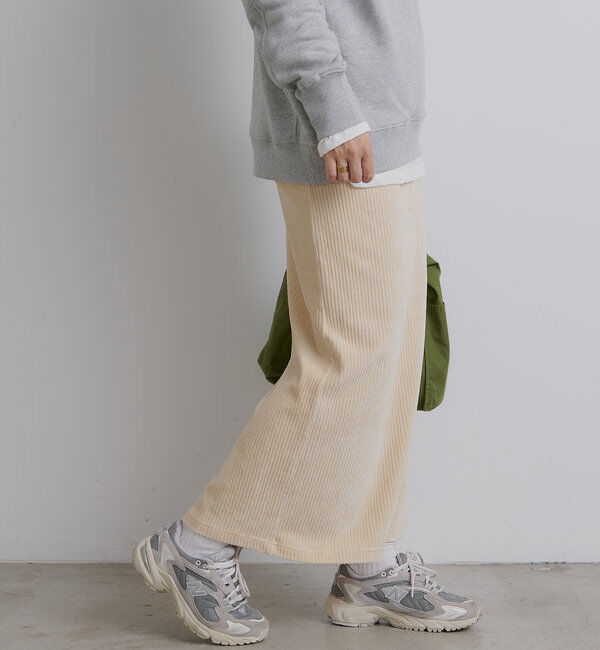  「【低身長・高身長対応】ストレッチコールスカート」|スカート|