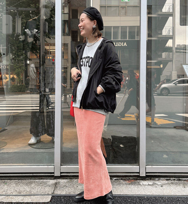  「【低身長・高身長対応】ストレッチコールスカート」|スカート|