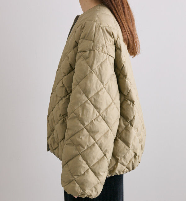  「【リバーシブル】リサイクルダウンノーカラージャケット」|ダウン|