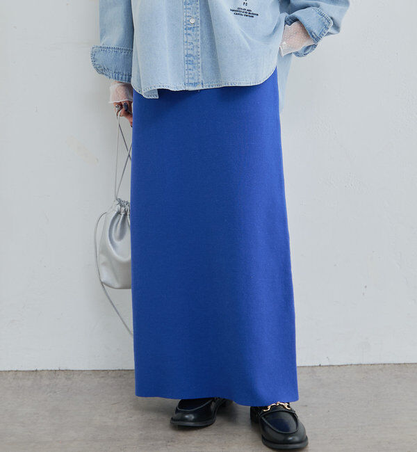  「【Du noir】ミラノリブニットナロースカート」|スカート|