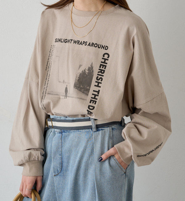  「フォトプリントビッグシルエットカットソー」|プルオーバー|