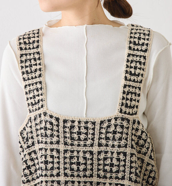  「【リバイバル/WEB限定】クロシェ編み風ビスチェ」|ニット・セーター|