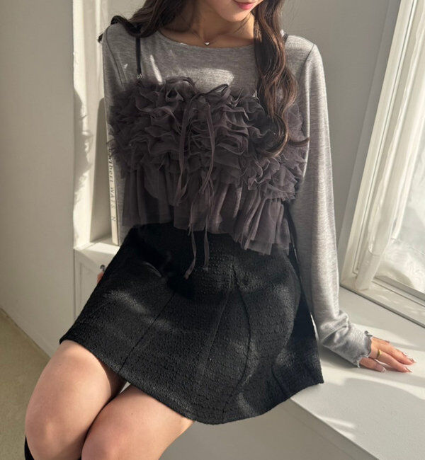  「【2点セット】チュールビスチェセットトップス」|プルオーバー|