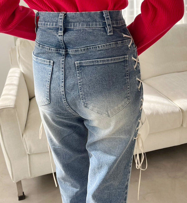  「レースアップデニムパンツ/SM展開」|その他|