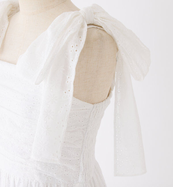  「肩リボンティアードキャミワンピース」|ワンピース|