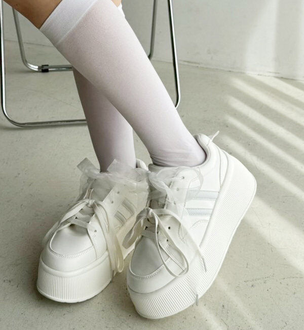  「リボンカスタム厚底スニーカー」|その他|