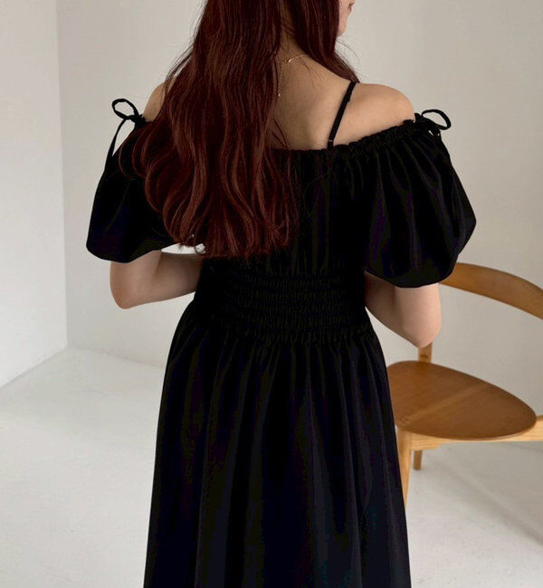  「【全骨格細見え】半袖シャーリングワンピ」|ワンピース|