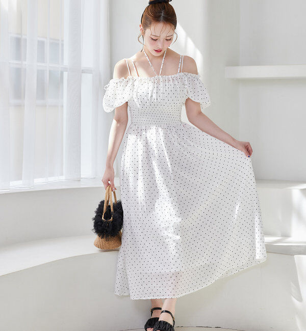  「【全骨格細見え】半袖シャーリングワンピ」|ワンピース|