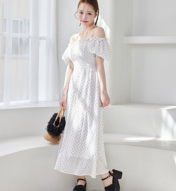  「【全骨格細見え】半袖シャーリングワンピ」|ワンピース|