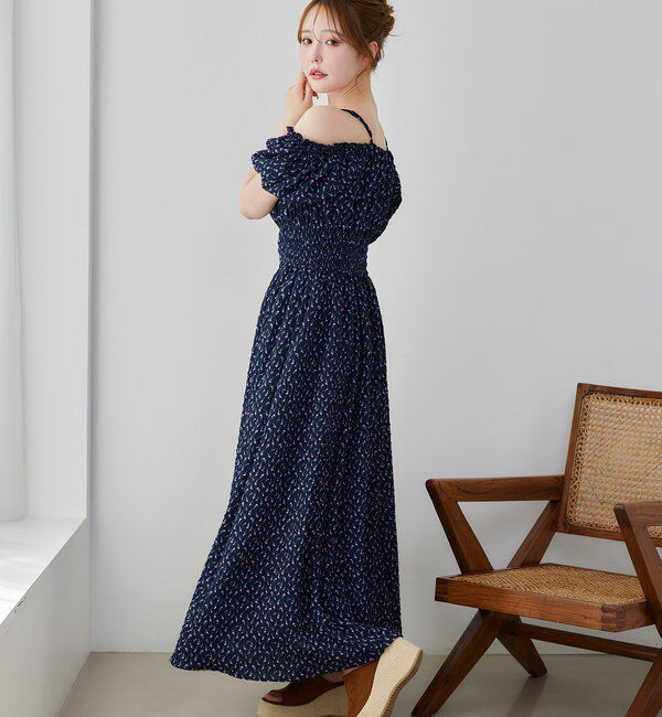  「【全骨格細見え】半袖シャーリングワンピ」|ワンピース|