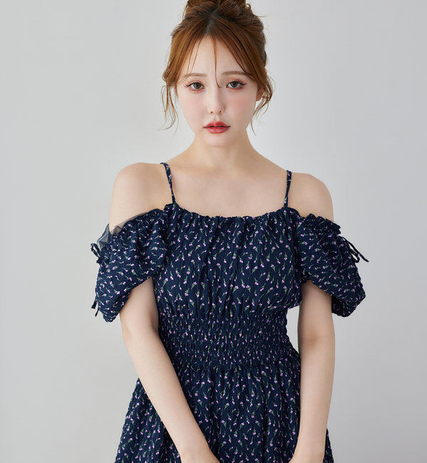  「【全骨格細見え】半袖シャーリングワンピ」|ワンピース|