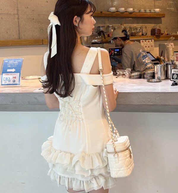  「【お揃いcollection】フリルミニワンピ」|ワンピース|