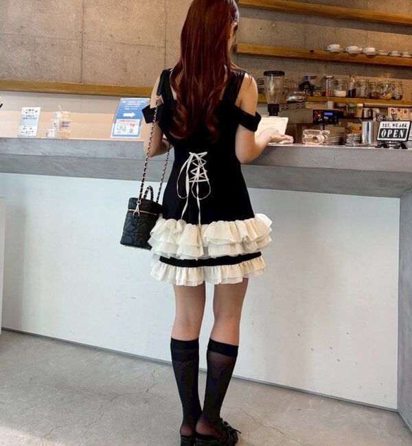  「【お揃いcollection】フリルミニワンピ」|ワンピース|