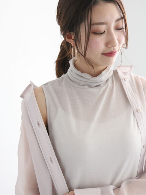 Te chichi「ノースリーブシアータートル」|Tシャツ・カットソー|グレー