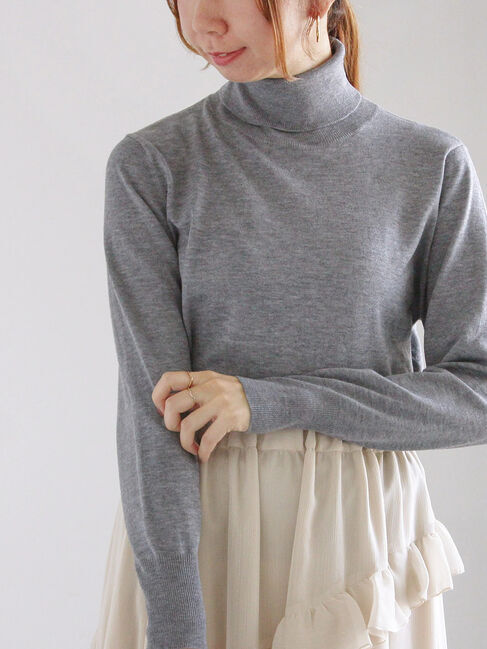 Te chichi「リブタートルネックプルオーバー」|ニット・セーター|グレー
