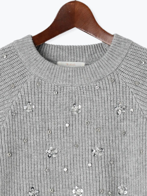 Te chichi「フラワービジュー畦ニットプルオーバー」|ニット・セーター|