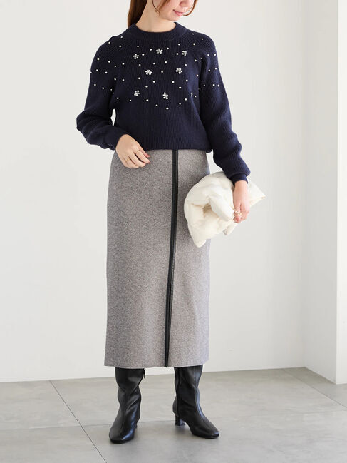 Te chichi「フラワービジュー畦ニットプルオーバー」|ニット・セーター|