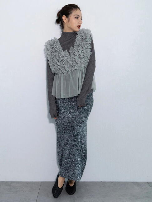 Te chichi「【Atelier Soiree】ラメシャギーニットスカート」|スカート|