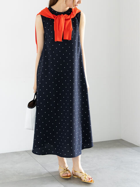 Te chichi「リネンライクドットワンピース」|ワンピース|ブラック