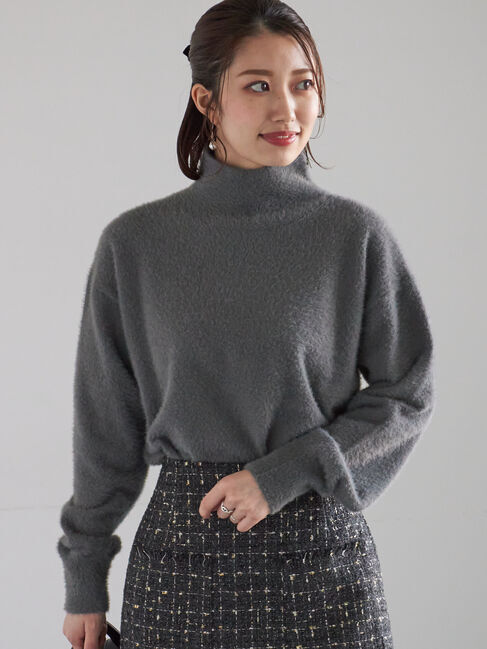 Te chichi「【宮本茉由着用】ハイネックフェザーニット」|ニット・セーター|